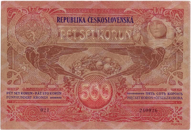 500 Kč 1919 líc