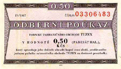 0,50 TKčs Tuzex 1987