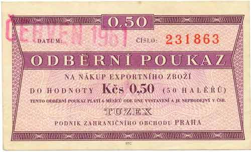 0,50 TKčs Tuzex 1961